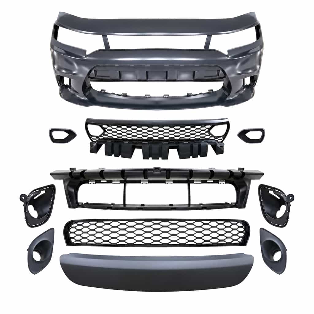 Vicrez Replacement Hellcat Front Bumper with Fog Lamp Hole vz112208 | Dodge Charger 2015-2023