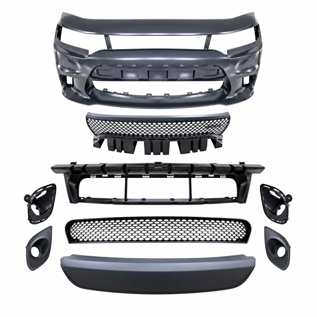 Vicrez Replacement Hellcat Front Bumper without Fog Lamp Hole vz112207 | Dodge Charger 2015-2023