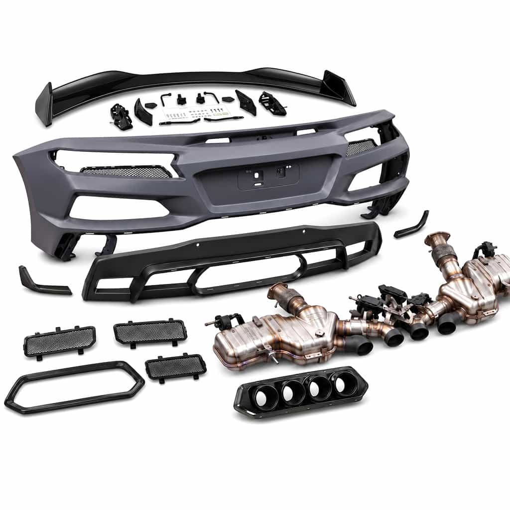 Vicrez Replacement z06 Style Rear Bumper Kit w/ Exhaust, rear Spoiler vz112437 | Chevrolet Corvette C8 Stingray 2020-2025