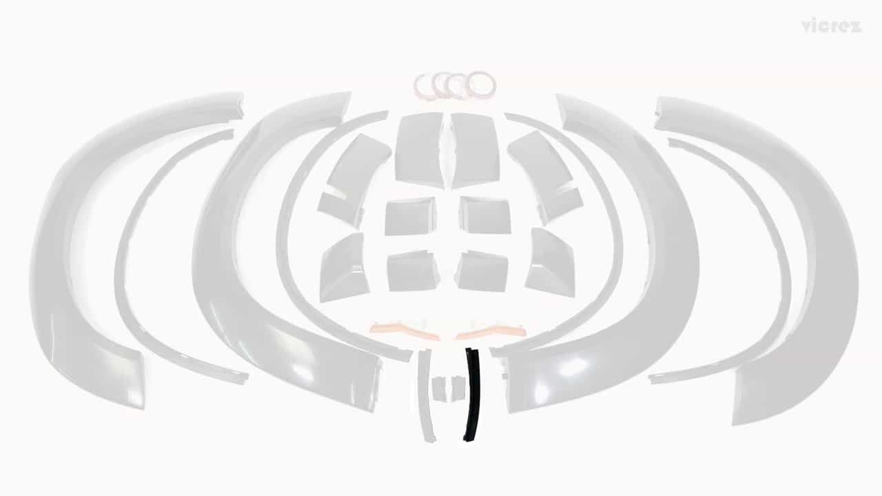 Vicrez RD3B - Rear Driver Side L3 Mounting Brackets vz102413R (PART OUT) | Dodge Challenger Hellcat SRT 2015-2023