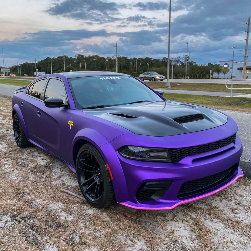 Purple Dodge Charger Widebody