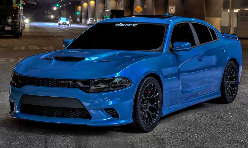 Red Octane Dodge Charger Widebody x Hellcat Widebody Style Matte Black Wheel