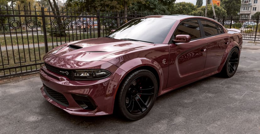 Red Octane Dodge Charger Widebody x Hellcat Widebody Style Matte Black Wheel