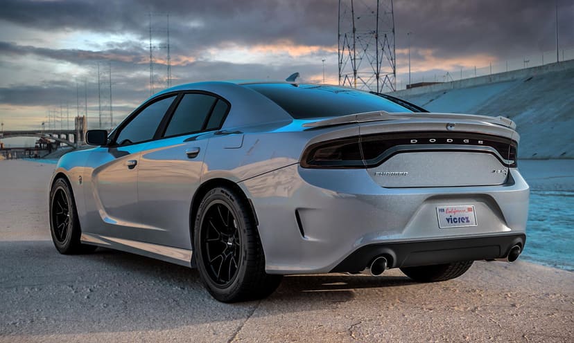 Purple Dodge Charger Widebody x Redeye Demon Style Matte Black Wheel