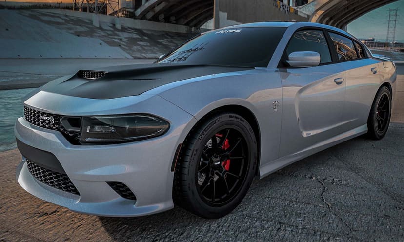 Purple Dodge Charger Widebody x Redeye Demon Style Matte Black Wheel