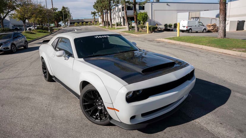 Vicrez Carbon Fiber Demon Hood w/ Vent Scoop vz102502 | Dodge Challenger 2008-2023



