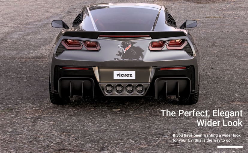 Vicrez Chevrolet Corvette C7 2014-2019 LV Polyurethane Quarter Window Louvers vz100956