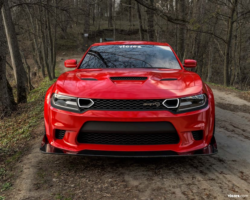 Vicrez Front Grille w/ LED Lights SRT Hellcat Style vz102123 | Dodge Charger 2015-2023