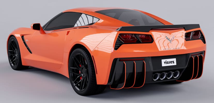 Vicrez Genali Rear Diffuser Add-on vz101400 | Chevrolet Corvette C7 2014-2019