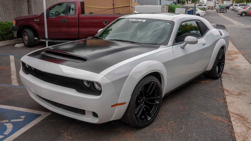 Vicrez Hood W/ Air Vent Scoop Demon Style vz102129 | Purple Dodge Challenger 2008-2022