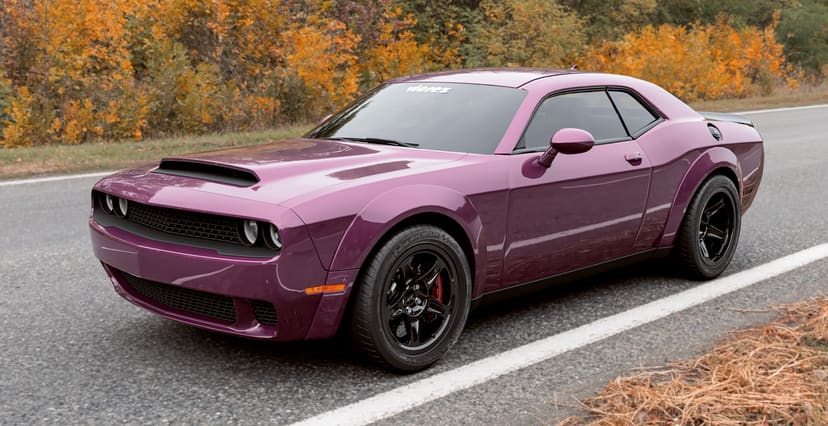 Vicrez Hood W/ Air Vent Scoop Demon Style vz102129 | Purple Dodge Challenger 2008-2020