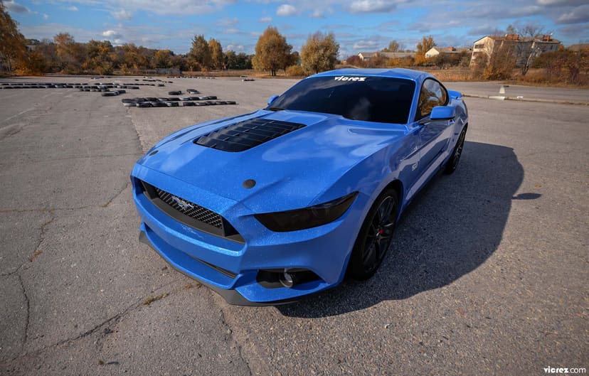 Red Vicrez Hood W/ Air Vent Scoop GT500 Style vz102168| Ford Mustang 2015-2017