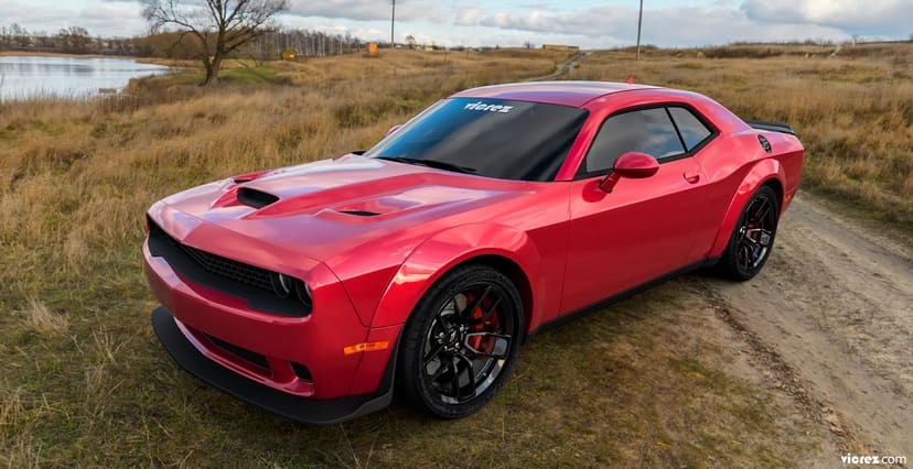 Vicrez Hood W/ Air Vent Scoop Demon Style vz102129 | Purple Dodge Challenger 2008-2022