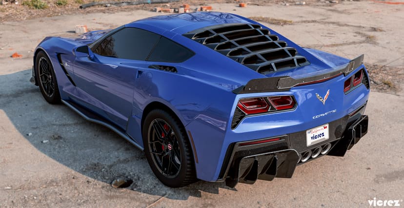 Vicrez Chevrolet Corvette C7 2014-2019 LV Rear Quarter Window Louvers vz102121 