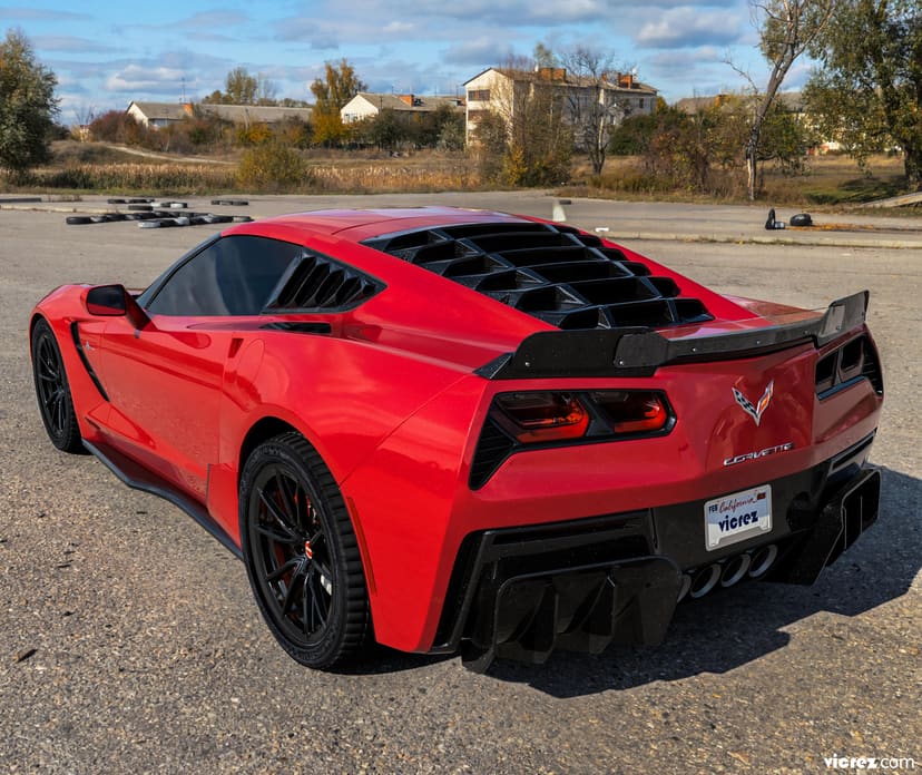 Vicrez Chevrolet Corvette C7 2014-2019 VZ3 Polyurethane Rear Diffuser vz100689