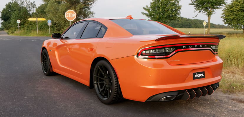 Vicrez Rear Diffuser Add-on LV Style vz101078 for 2015-2018 Dodge Charger