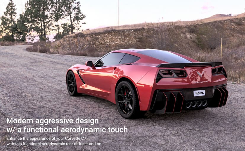 Vicrez Centa Rear Diffuser Add-on vz101071 for 2014-2019 Chevrolet Corvette C7