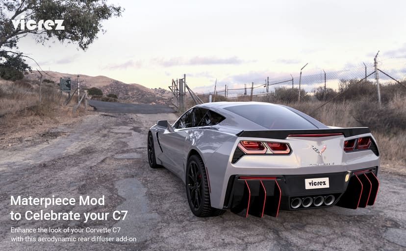 Vicrez Centa Rear Diffuser Add-on vz101071 for 2014-2019 Chevrolet Corvette C7
