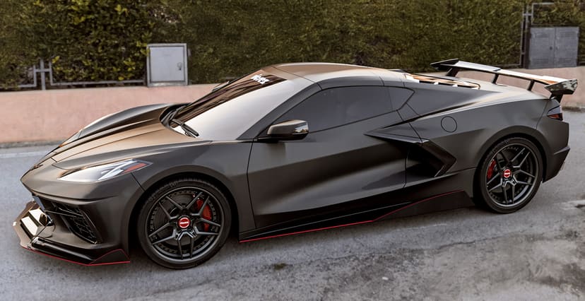 Vicrez V5R Front Splitter vz102321 | Chevrolet Corvette C8 2020-2021