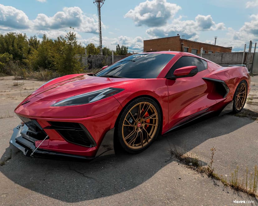 Vicrez VZR1 Front Bumper Lip Splitter vz101671 | Chevrolet Corvette C8 2020-2021