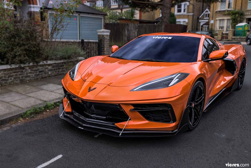 Vicrez VZR1 Front Bumper Lip Splitter vz101671 | Chevrolet Corvette C8 2020-2021