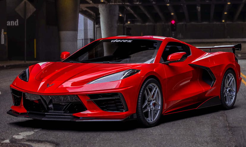 Vicrez VZR2 Style Front Bumper Lip vz102461 | Chevrolet Corvette C8 2020-2022