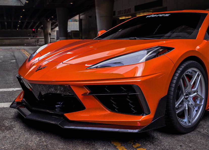 Vicrez VZR2 Style Front Bumper Lip vz102461 | Chevrolet Corvette C8 2020-2025