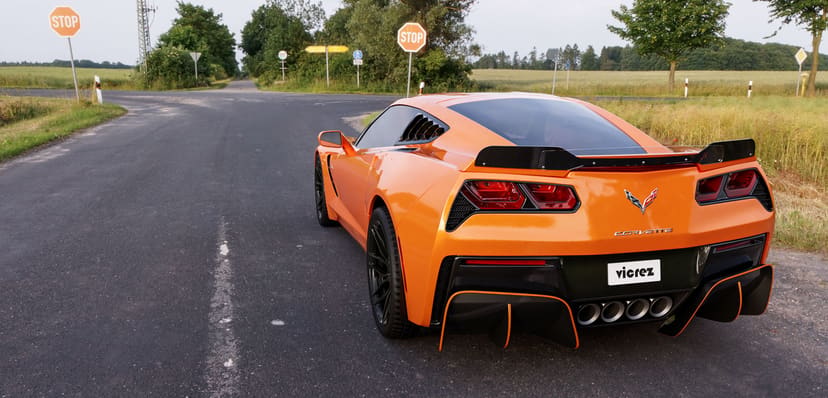 Vicrez Wicker Bill Add-on VR1 vz101405 | Corvette C7 2014-2019