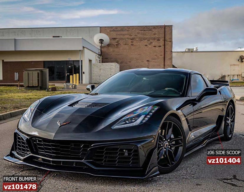 Vicrez Z06 Rear Rocker Lower Brake Scoop Vents vz101404 | Corvette C7 Stingray 2014-2019