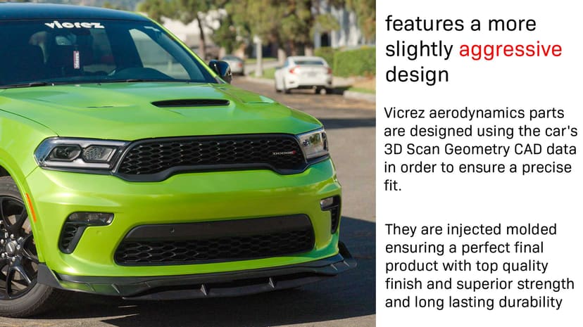 Vicrez V3R Style Front Lip vz102522 | Dodge Durango Hellcat 2014-2025