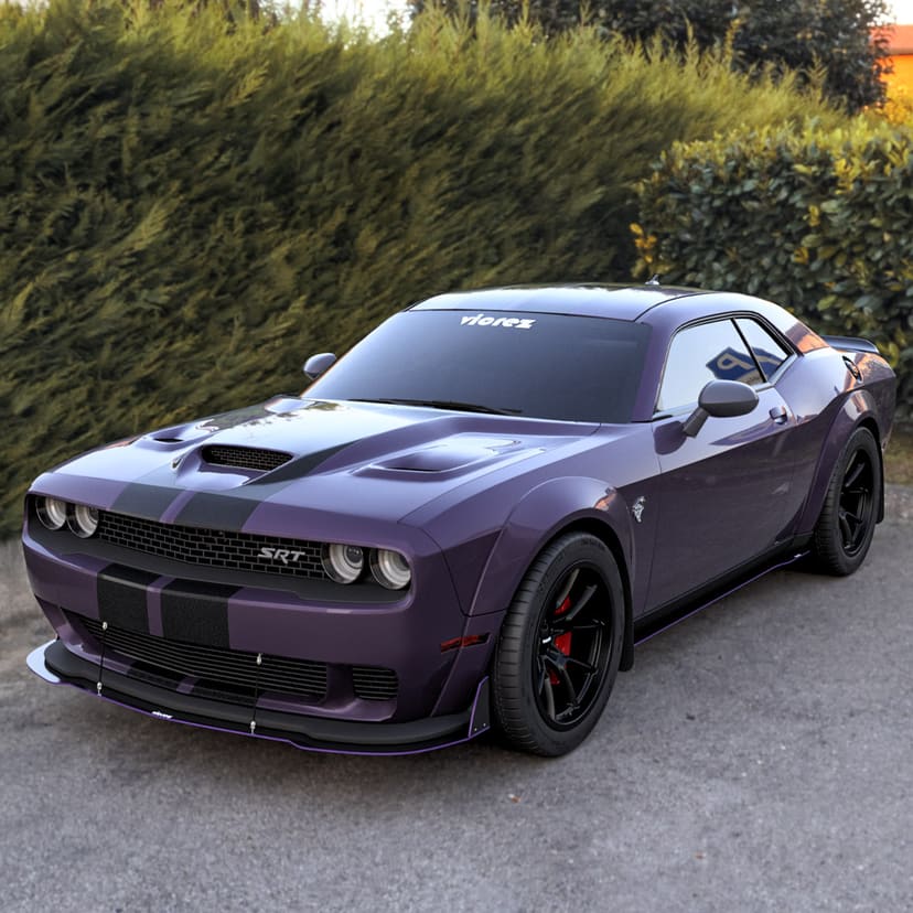Purple Dodge Challenger Redeye Demon Style Widebody Matte Black Wheel 20