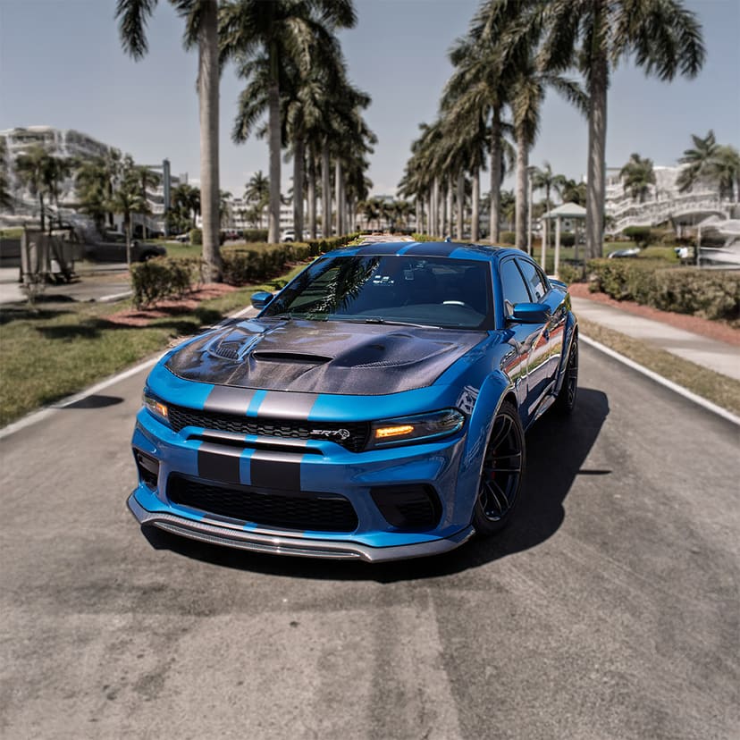  Vicrez Carbon Fiber Hellcat SRT Hood w/ Vent Scoop vz102503 | Dodge Charger 2015-2023