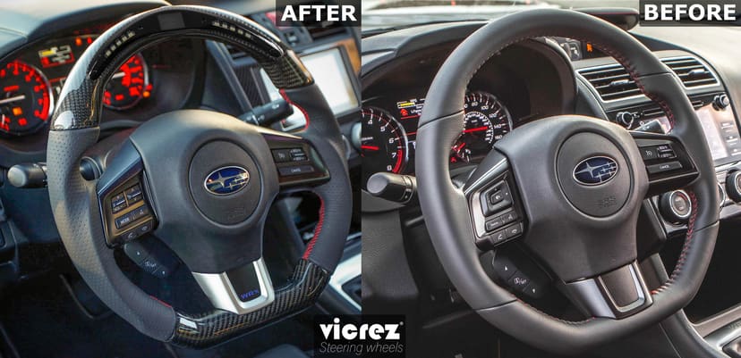 Vicrez Carbon Fiber Steering Wheel +LED Dash Display vz101280 | Subaru WRX/STI 2015-2021
