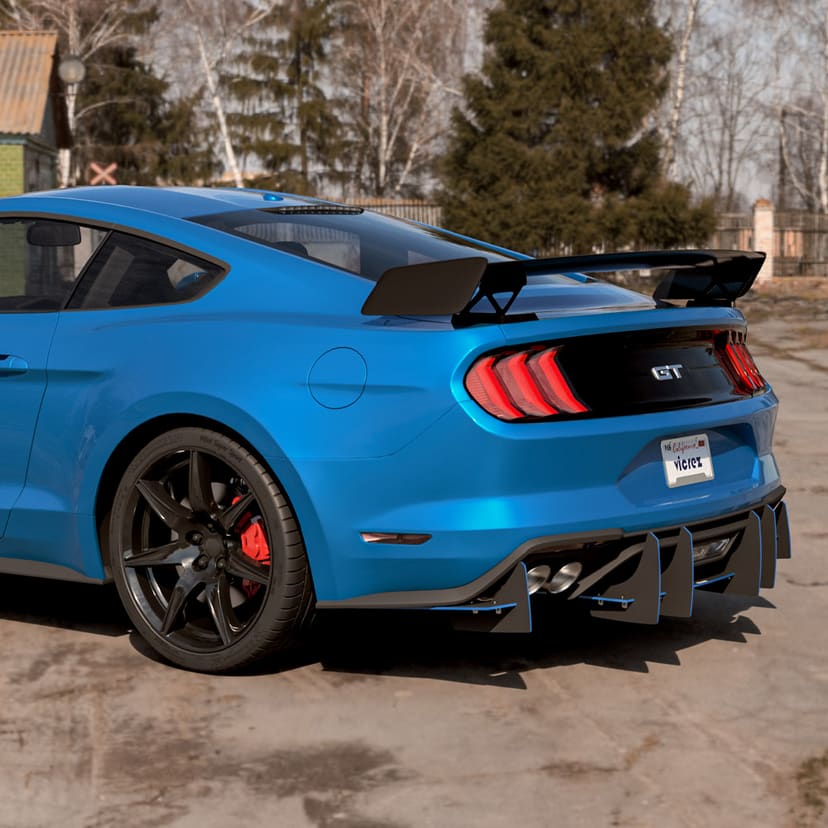Vicrez Genali VR2 Rear Diffuser vz102636 | Ford Mustang 2015-2025