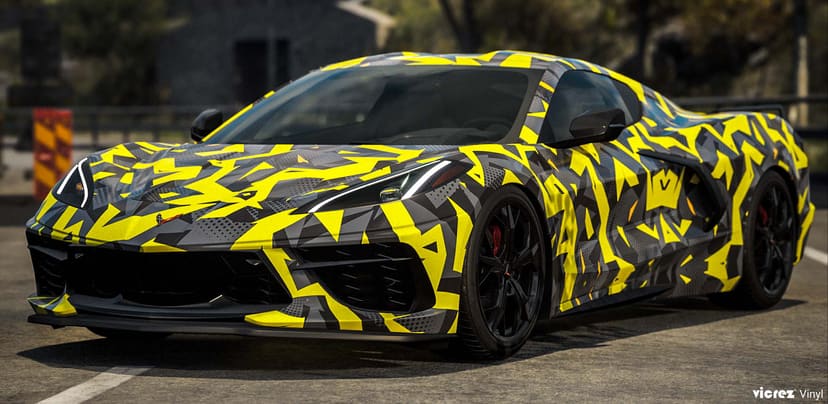 Vicrez Vinyl Car Wrap Film vzv10867 Yellow Black Abstract Urban 