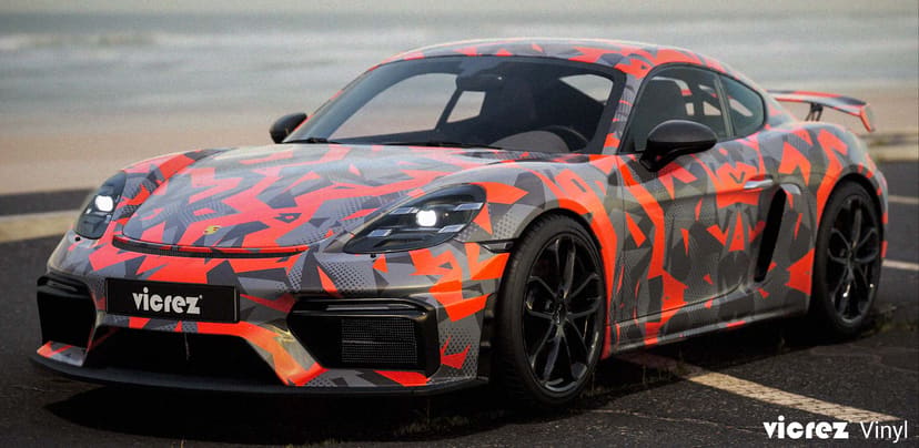 Vicrez Vinyl Car Wrap Film vzv10868 Red Black Abstract Urban 