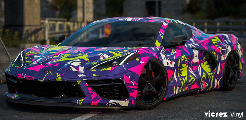 Vicrez Vinyl Car Wrap Film vzv10873 White Black Abstract Urban 