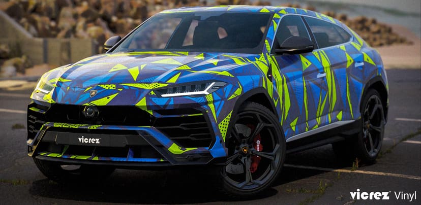 Vicrez Vinyl Car Wrap Film vzv10879 Green Symmetrical Abstract