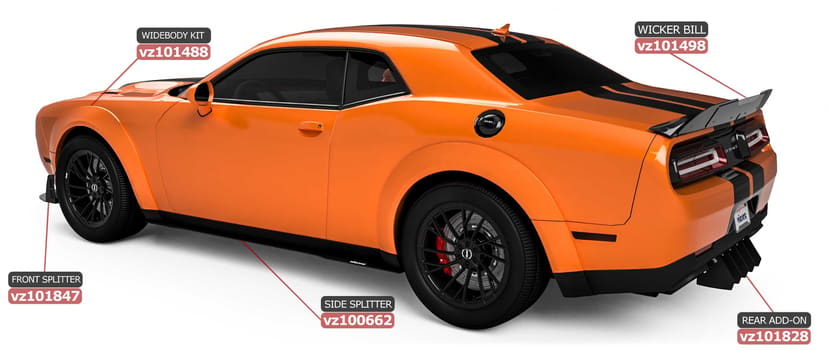 Vicrez VZW Front Bumper Lip Splitter vz101847 | Dodge Challenger Widebody 2015-2020