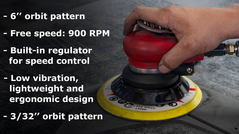 Vicrez 6 inch Low Vibration Palm Air Sander vzt146