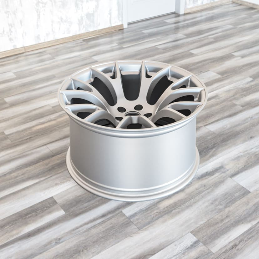 Green Dodge Charger Widebody x Hellcat Style Widebody Matte Silver Wheel