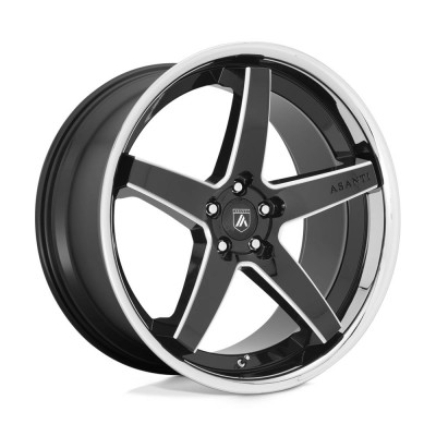 Asanti Black ABL31 REGAL Gloss Black Milled W/ Chrome Lip Wheel (22" x 10.5", +35 Offset, 5X120 Bolt Pattern, 74.1 mm Hub) vzn118457