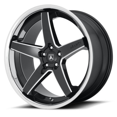 Asanti Black ABL31 REGAL Gloss Black Milled With Chrome Lip Wheel 20" x 9" | Dodge Charger (RWD) 2011-2023
