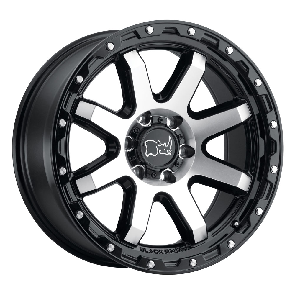 Black Rhino Coyote Gloss Black With Machined Face And Stainless Bolts Wheel (20