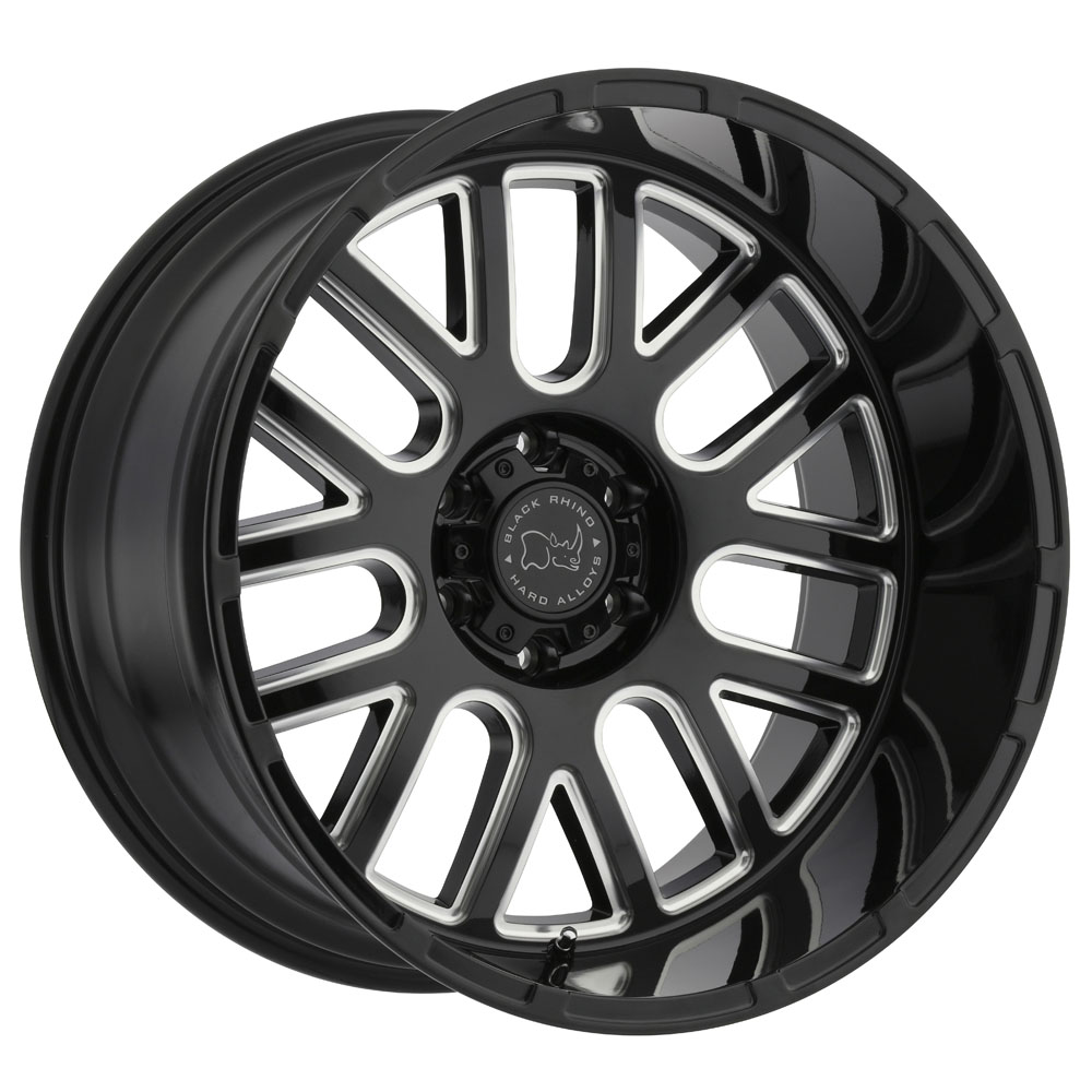 Black Rhino Pismo Gloss Black With Milled Spokes Wheel 17" x 9.5" | Ford F-150 2021-2023