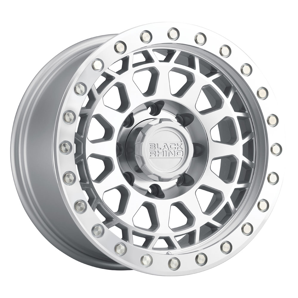 Black Rhino Primm Silver With Mirror Face And Machined Ring Wheel 17" x 8.5" | Ford F-150 2021-2023