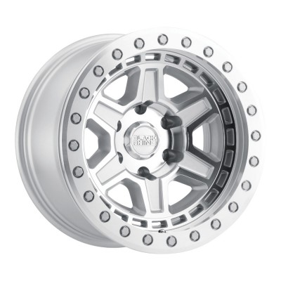 Black Rhino Reno Beadlock Silver With Mirror Face And Silver Bolts Wheel 17" x 8.5" | Ford F-150 2021-2023