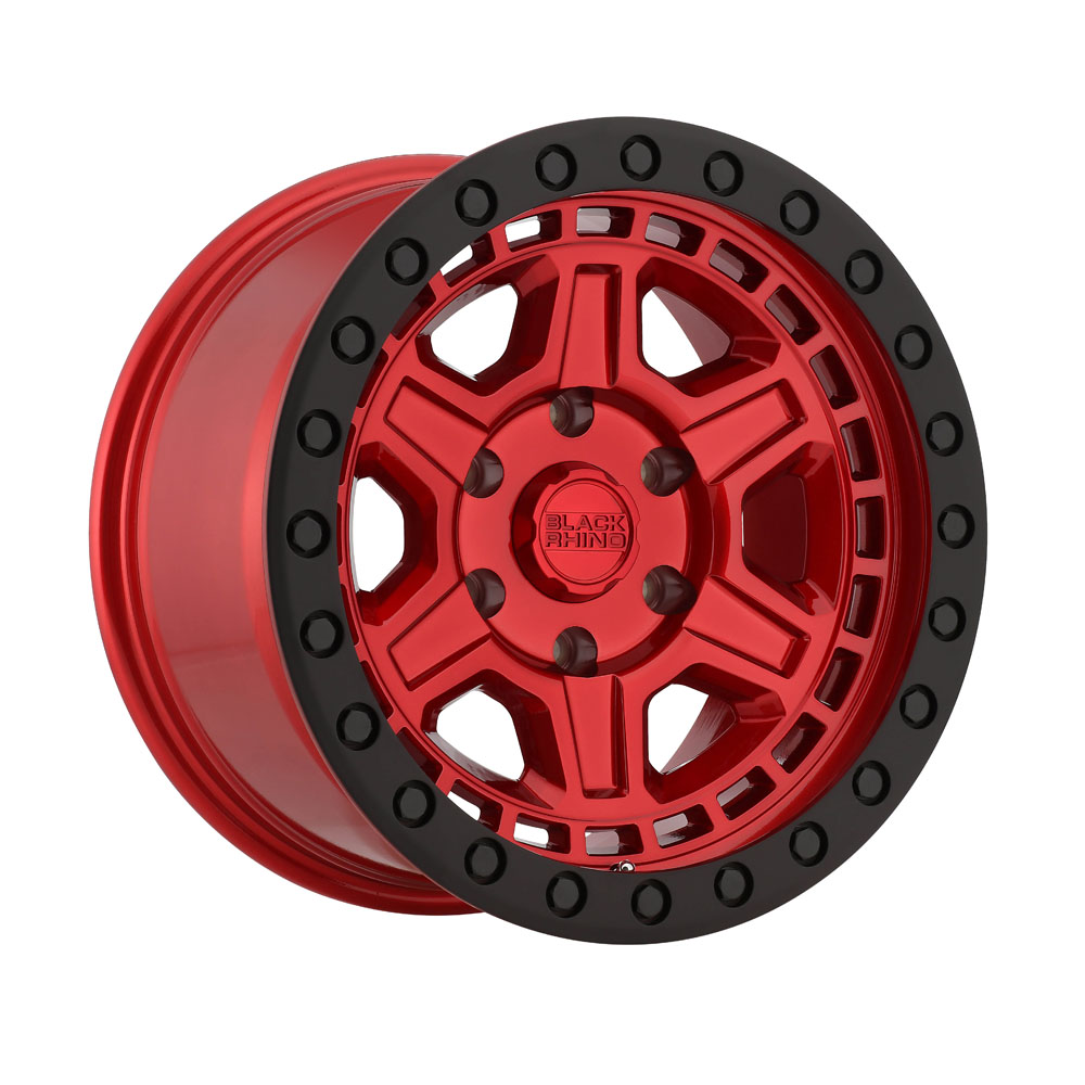 Black Rhino Reno Candy Red With Black Ring And Bolts Wheel 20" x 9.5" | Chevrolet Silverado 1500 2019-2022