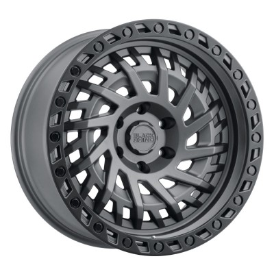 Black Rhino Shredder Matte Gunmetal With Black Ring Wheel (18