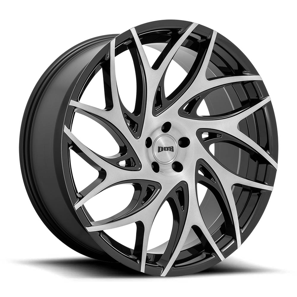 DUB S260 G.O.A.T. Brushed Face With Gloss Black Dark Tint Spokes Wheel (26